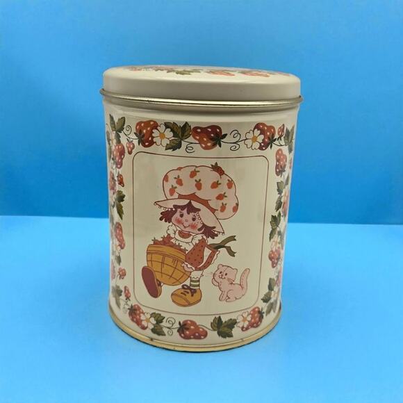 Vintage Strawberry Shortcake & Cat Custard Cookie Tin - 1981 American Greetings - Picture 2 of 13